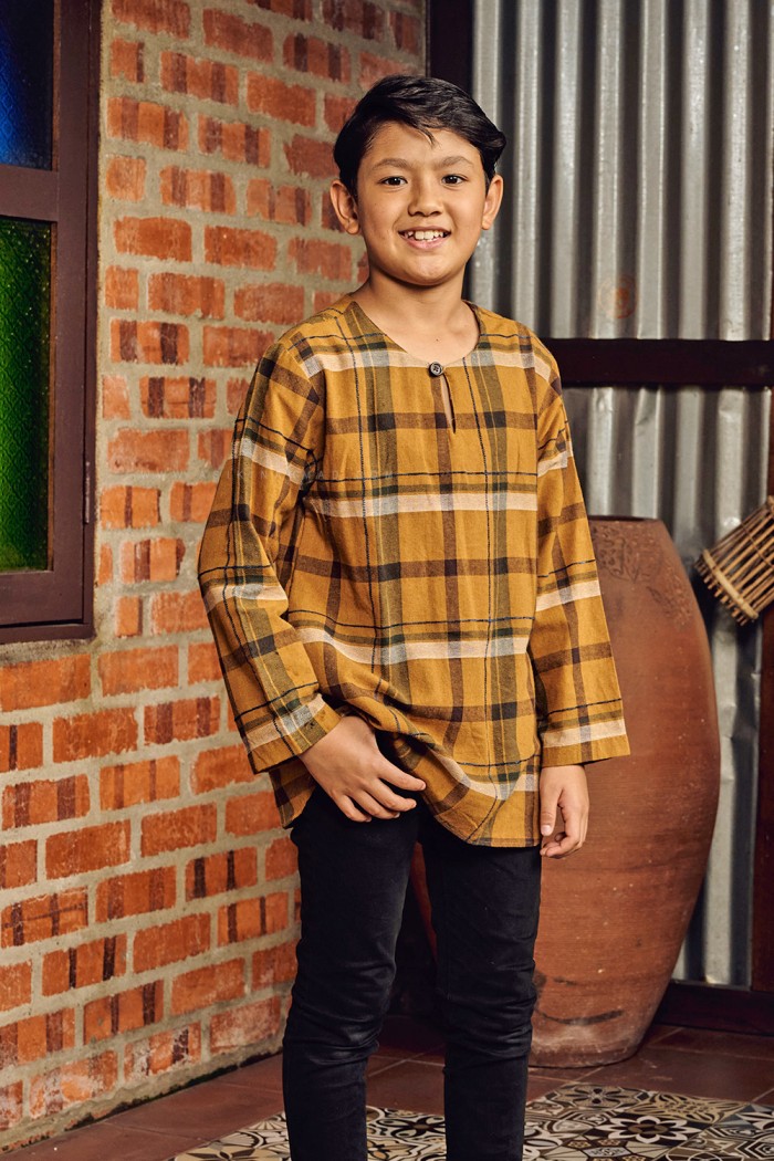 NADIM KURTA KIDS (NKK-D4) in MUSTARD