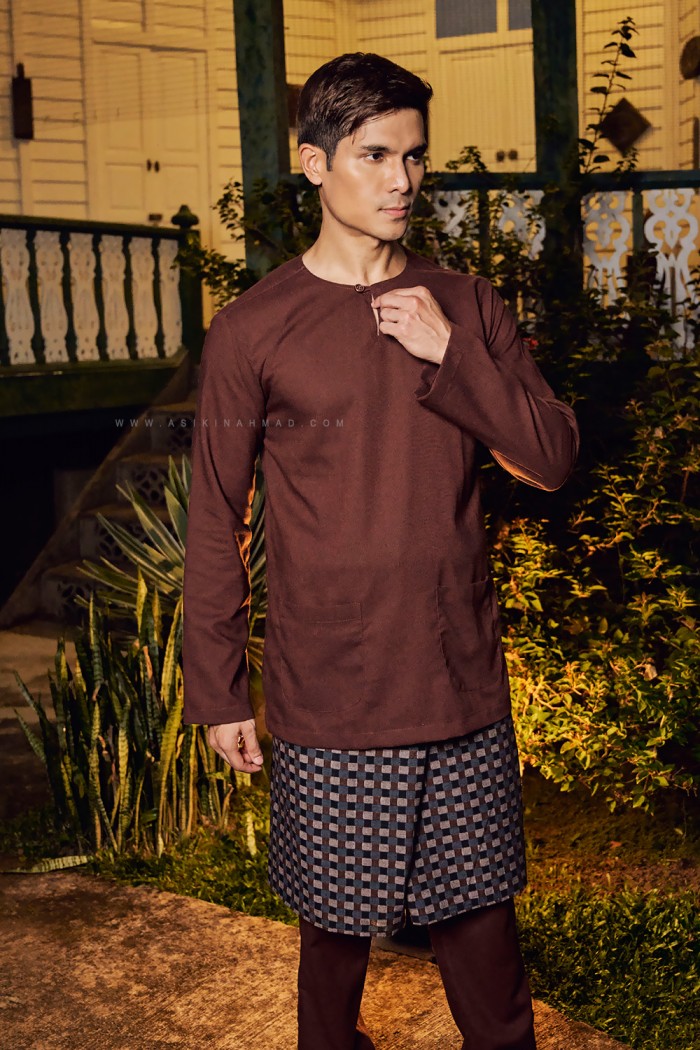 BAJU MELAYU SOLTAN (SBM-3) IN MAHOGANY BURGUNDY