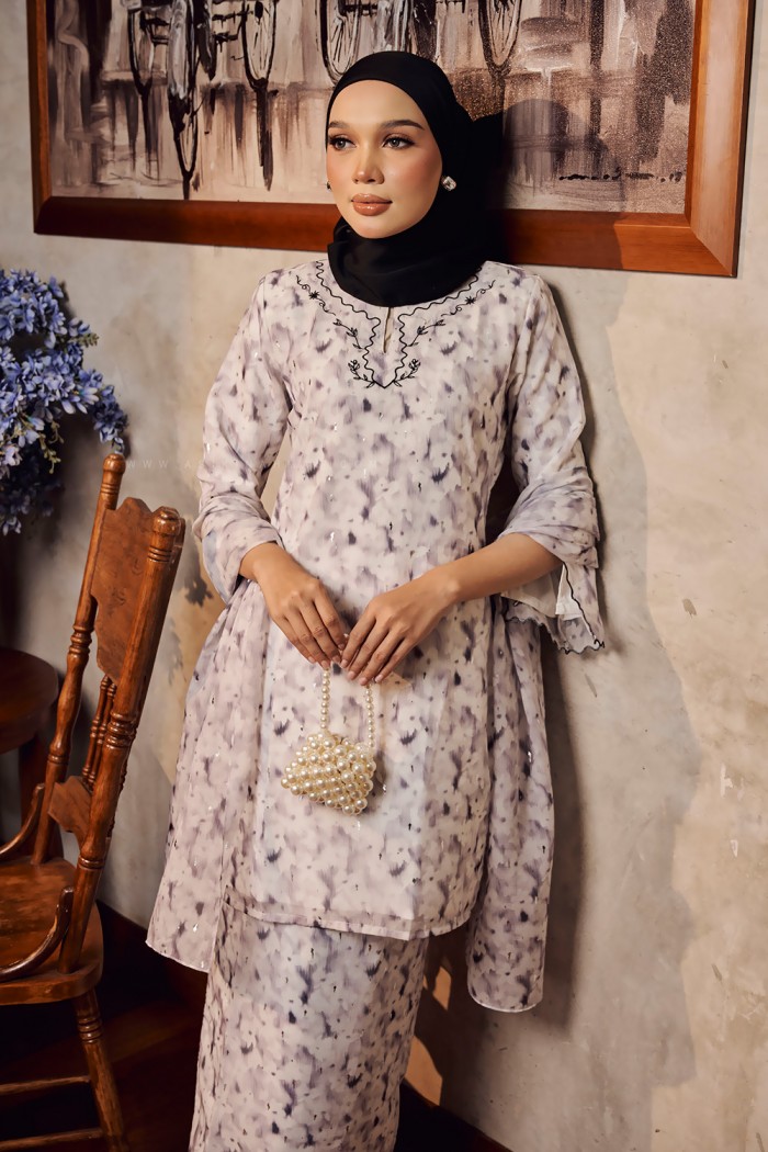 SONIA PRINTED KURUNG in BLACK