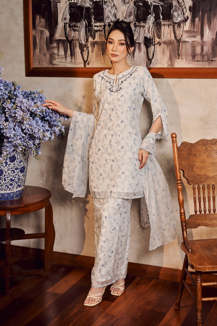 SONIA PRINTED KURUNG in BLUE