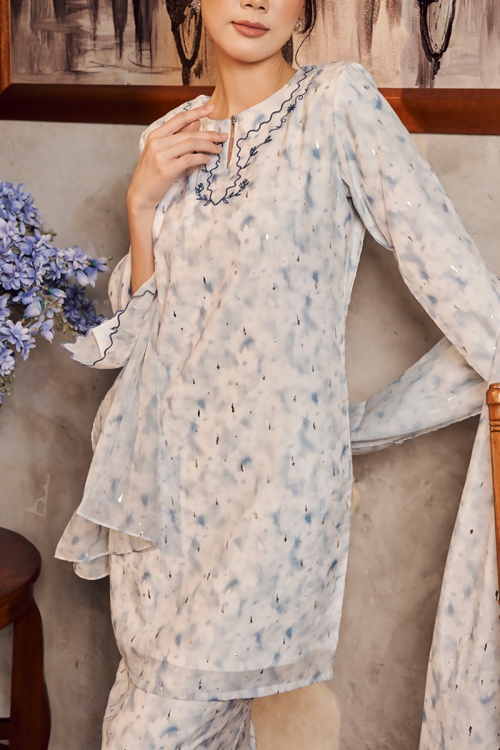 SONIA PRINTED KURUNG in BLUE