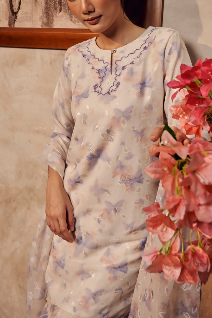 SONIA PRINTED KURUNG in LIGHT PURPLE