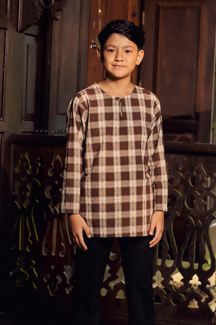 TUAH KURTA KIDS (TKK-D3) IN LIGHT BROWN