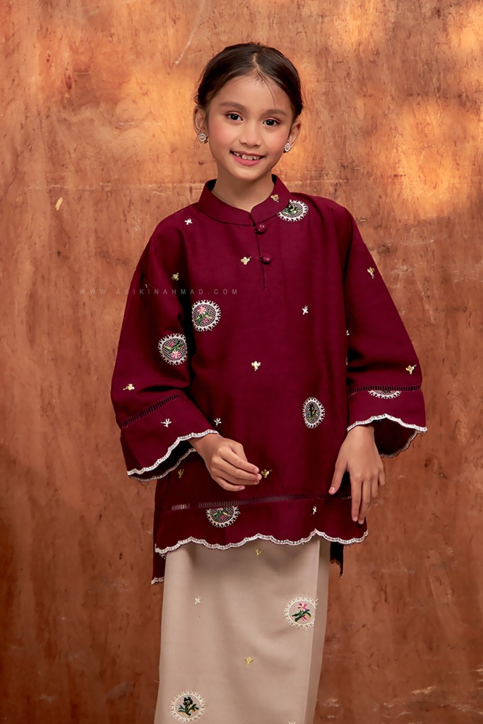 PUTERI RATNA KIDS (PRKK-D2) in BURGUNDY