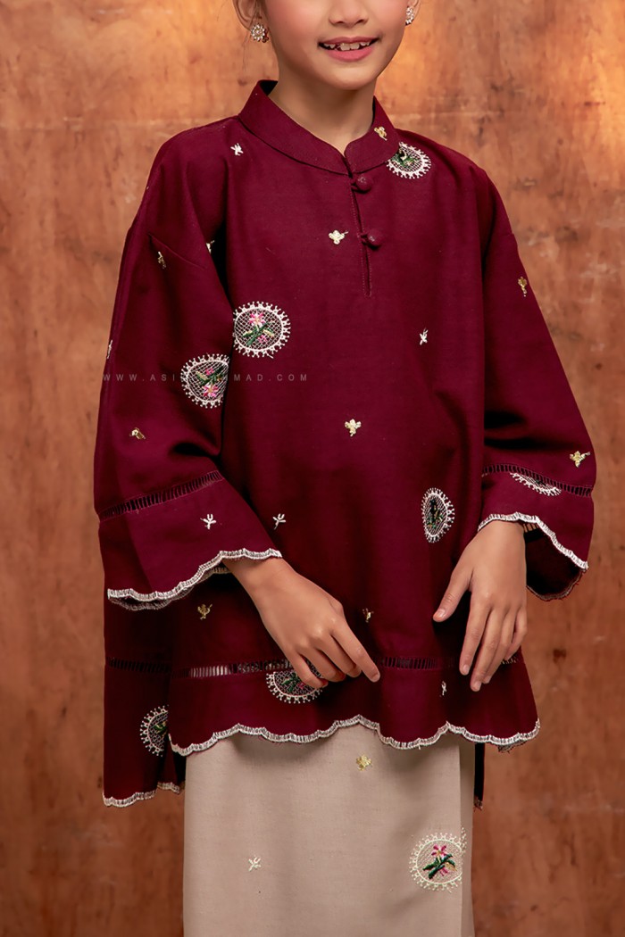 PUTERI RATNA KIDS (PRKK-D2) in BURGUNDY